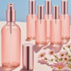 3pcs 100ml Pink Glass Fine Mist Spray Bottles with Rose Gold Caps