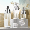 3 pcs Leak Proof Refillable Travel Bottle Set with Golden Accents