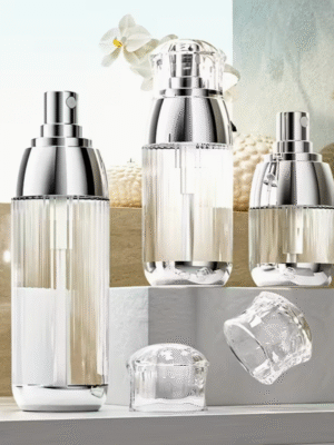 3 pcs Leak Proof Refillable Travel Bottle Set with Golden Accents