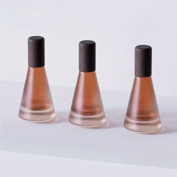 1pc 15ml Dark Brown Wooden Frosted Glass Refillable Perfume Spray Bottle