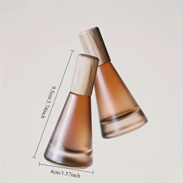 1pc 15ml Brown Wooden Frosted Glass Refillable Perfume Spray Bottle
