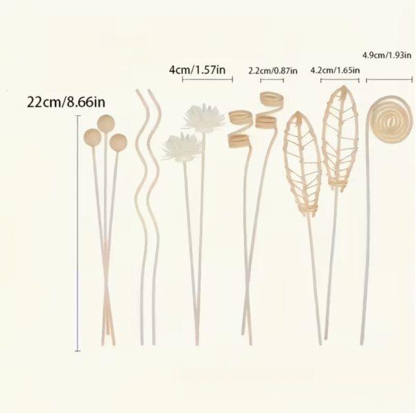 12pcs Elegant Beige and White Dried Flower Reed Diffuser Set with Wooden Sticks