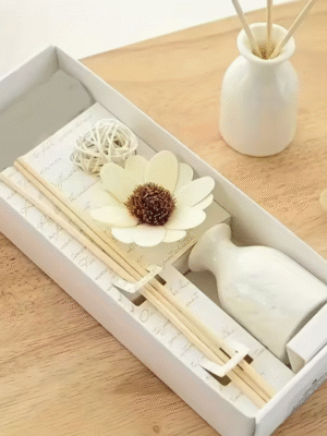 Fireless Aromatherapy Rattan and Ceramic Fragrance Set