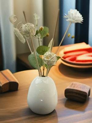 15pcs Rattan Diffuser Set with Lucky Flower Leaves
