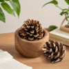 2pcs Sandalwood Essential Oil Diffuser Set with Pinecone Design and Replacement Refills