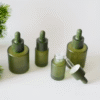 2pcs 30ml Matte Green Glass Dropper Bottles