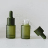 2pcs 30ml Matte Green Glass Dropper Bottles