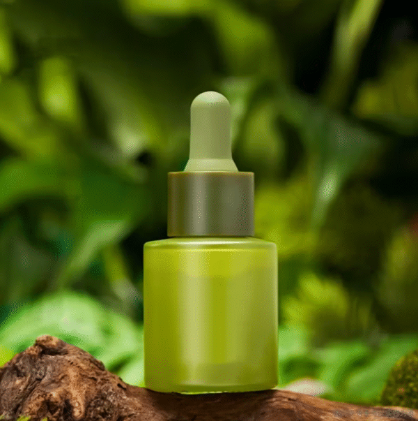 2pcs 30ml Matte Green Glass Dropper Bottles