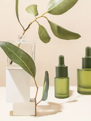 2pcs 30ml Matte Green Glass Dropper Bottles