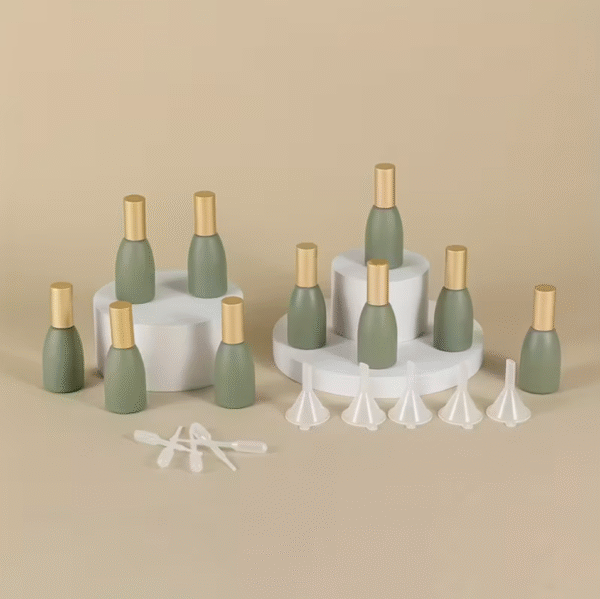 10 pcs 12ml Green Essential Oil Roller Bottles with Golden Caps