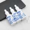 4pcs 30ml Blue and White Ceramic Printed Glass Dropper Bottles