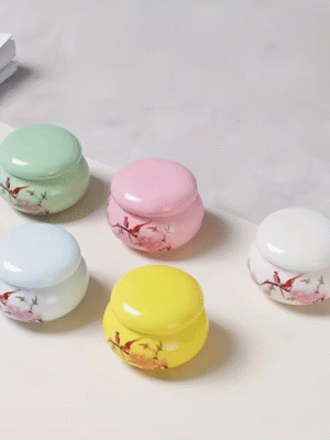 5 pcs 30ml Mini Ceramic Jars with Flip Top Lids