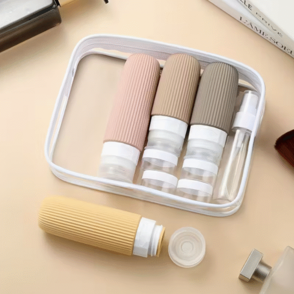 16 pcs TSA Approved Travel Bottle Set with Packaging Bag and Stickers