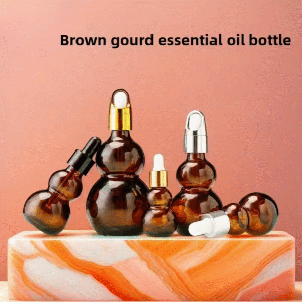 10pcs Brown Amber Double Gourd Glass Dropper Bottles