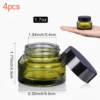 4pcs 50ml Green Glass Cosmetic Jars with Black Lids