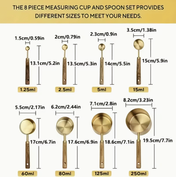 8pcs Stainless Steel Measuring Cups and Spoons Set