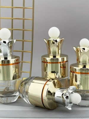 2pcs 30ml and 50ml Retro Floral Glass Dropper Bottles